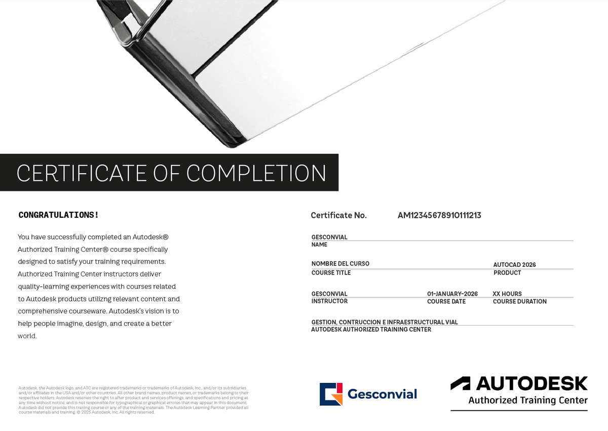 Autodesk Certificate of Completion